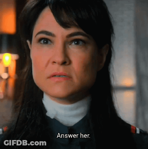 Woman Close Up Saying Answer Her GIF