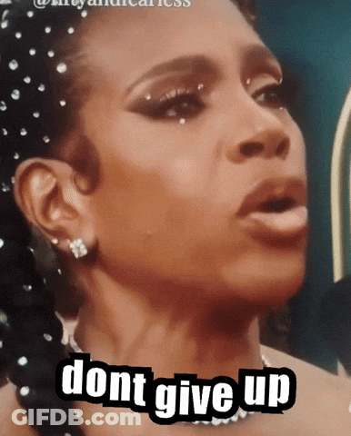 Woman Close Up Saying Don't Give Up GIF