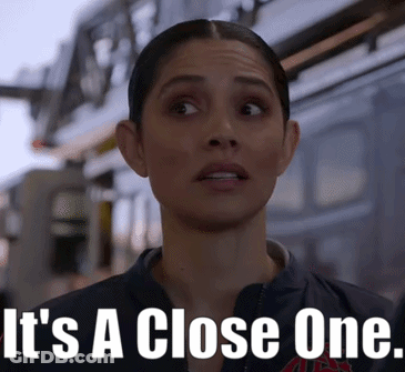 Woman Close Up Saying It's A Close One GIF