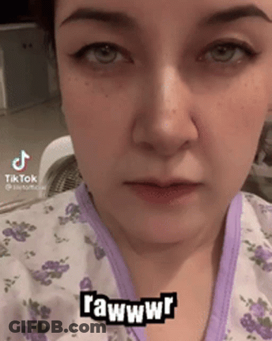 Woman Close Up Saying Rawwwr GIF