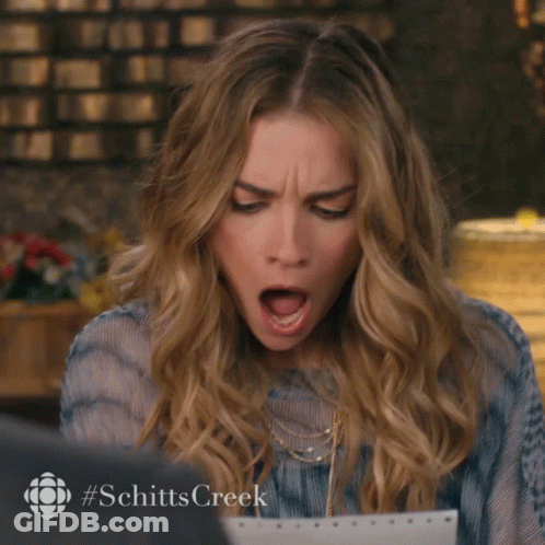 Woman Close Up With Hashtag Schitts Creek GIF