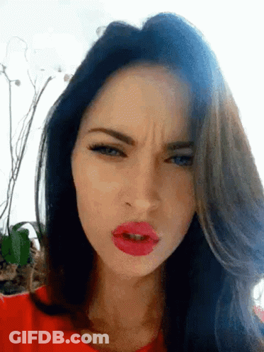 Woman Close Up With Red Lipstick GIF