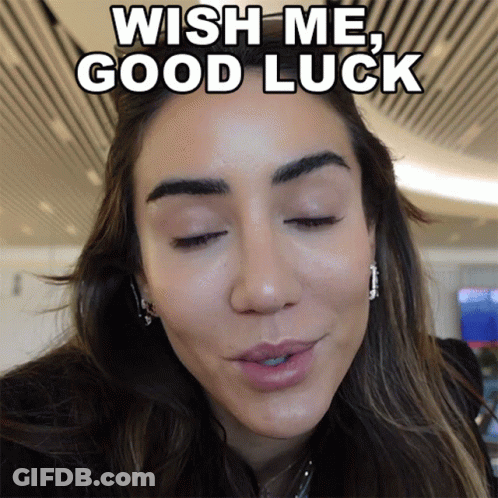 Woman Closed Eyes Wish Me Good Luck GIF