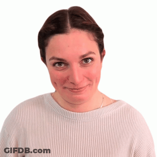 Woman Closes Eyes Holding In Laugh GIF