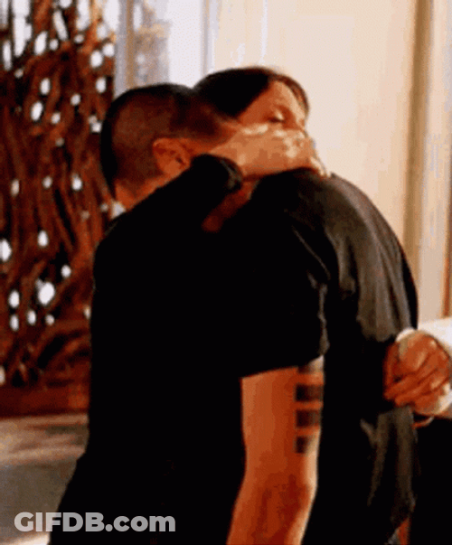 Woman Comfort Hugs The Man GIF