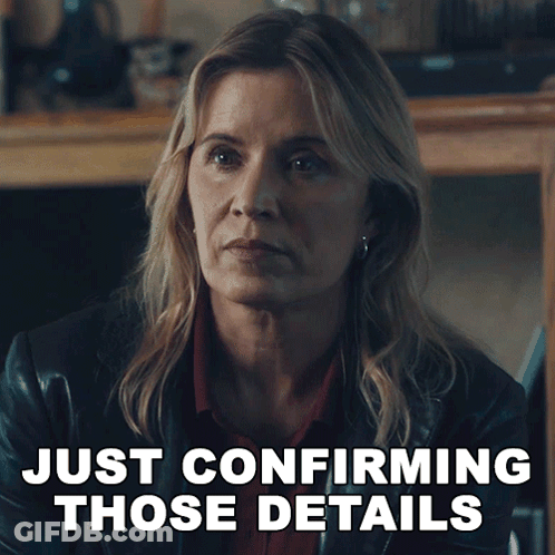 Woman Confirming Details GIF