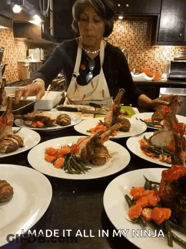 Woman Cooking I Made It All In My Ninja GIF
