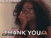 Woman Covering Face And Saying Thank You GIF