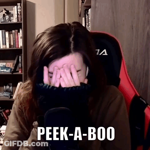 Woman Covering Face At Microphone Peek-A-Boo GIF