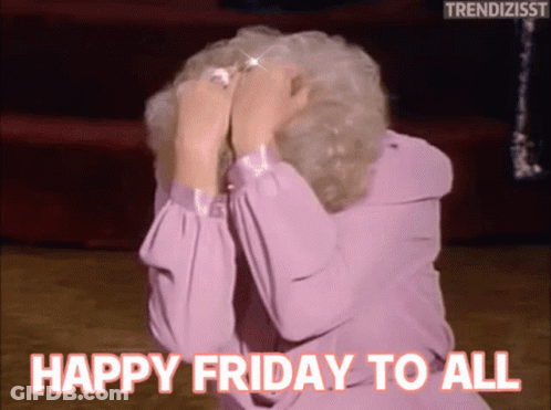 Woman Covering Face Saying Happy Friday To All GIF