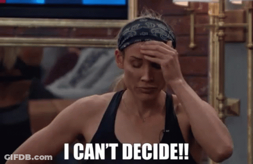 Woman Covering Face Saying I Can't Decide GIF