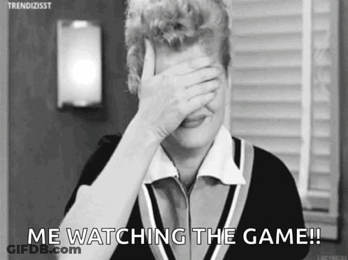 Woman Covering Face Saying Me Watching The Game GIF