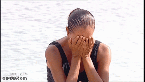 Woman Covering Face With Hands Directo Playa GIF