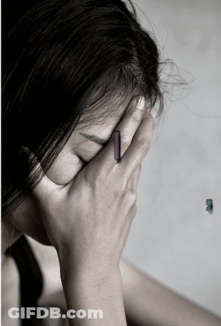 Woman Covering Face With Hands Letter I GIF