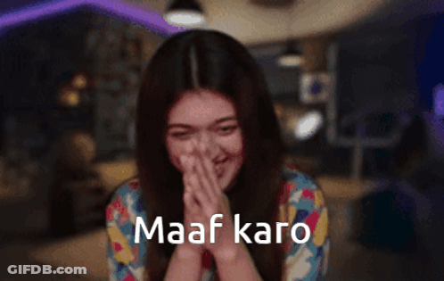 Woman Covering Face With Hands Saying Maaf Karo GIF