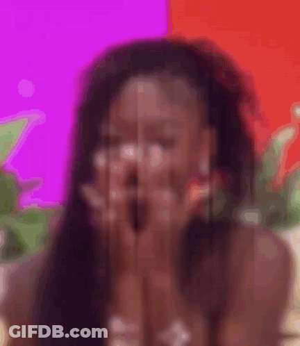 Woman Covering Face With Hands Wearing Rings GIF