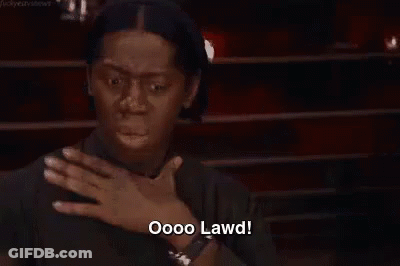 Woman Covering Mouth Saying Oooo Lawd GIF