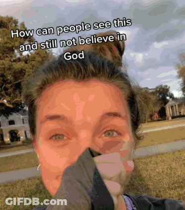 Woman Covering Mouth With Towel How Can People See This And Still Not Believe In God GIF