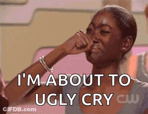 Woman Covering Nose Saying I'm About To Ugly Cry GIF