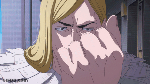 Woman Covering Nose With Hand GIF