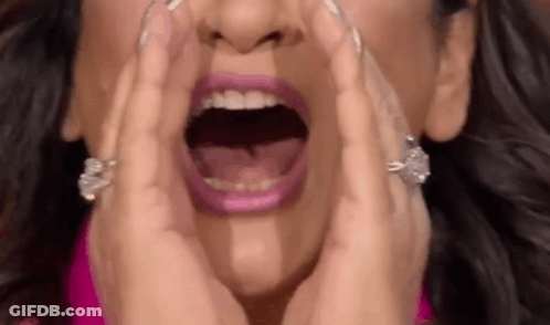Woman Covering Open Mouth GIF