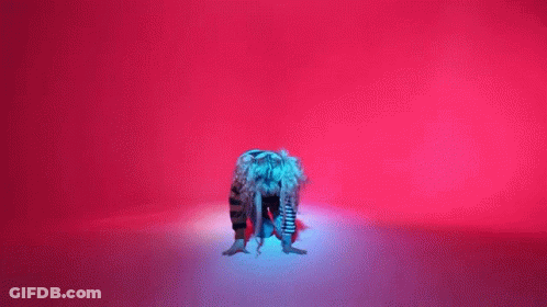 Woman Crawling In Red Neon Light GIF