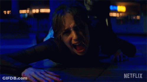 Woman Crawling With Open Mouth Netflix Logo GIF