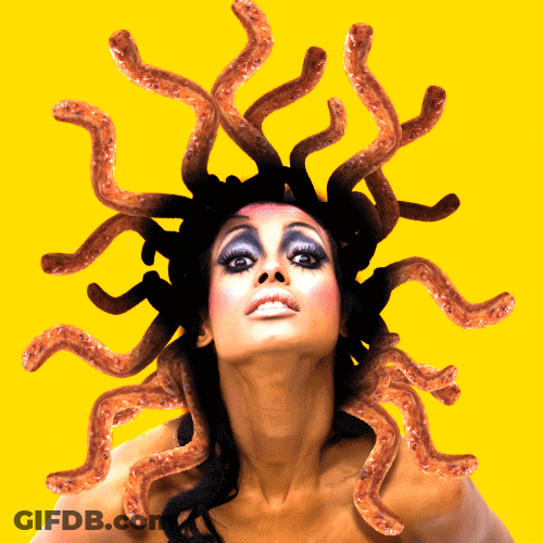 Woman Crazy Snake Hair GIF