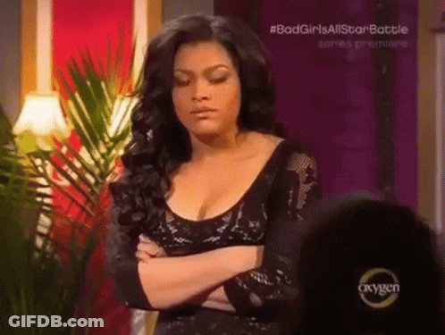 Woman Crossing Arms At Oxygen Sign GIF