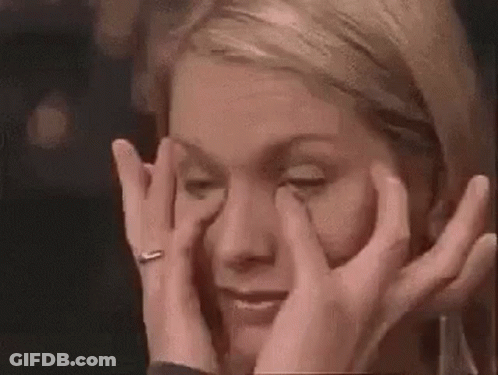Woman Crying Covering Eyes GIF