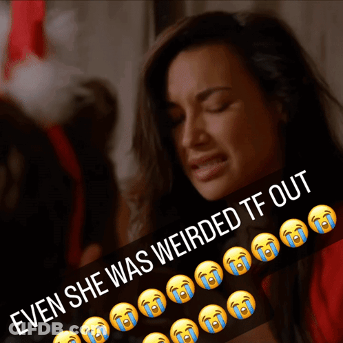 Woman Crying Even She Was Weirded Tf Out GIF