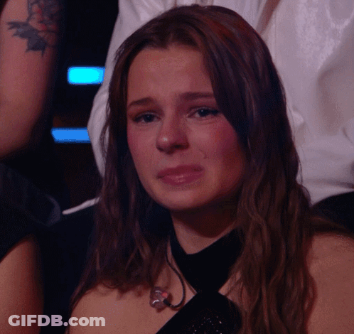 Woman Crying In Black Top GIF