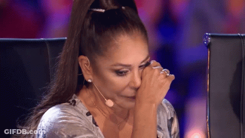 Woman Crying In Front Of Microphone GIF