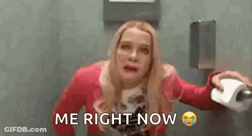 Woman Crying In Toilet Holding Toilet Paper GIF