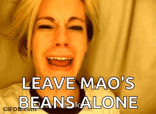 Woman Crying Leave Mao's Beans Alone GIF