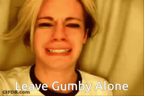 Woman Crying Saying Leave Gumby Alone GIF