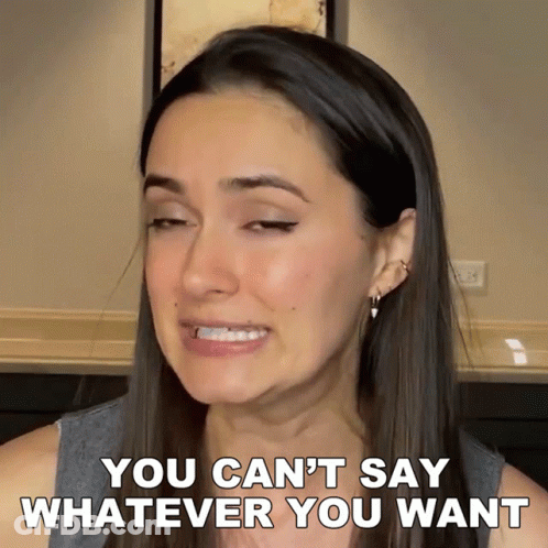 Woman Crying Saying You Can't Say Whatever You Want GIF