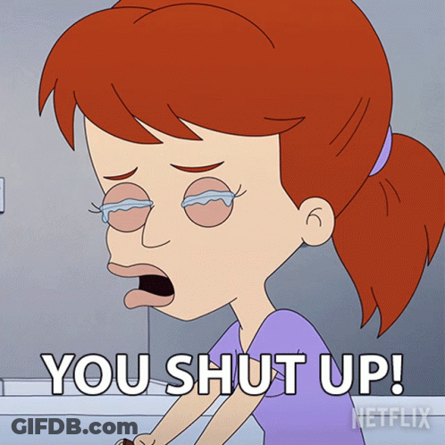 Woman Crying Saying You Shut Up GIF
