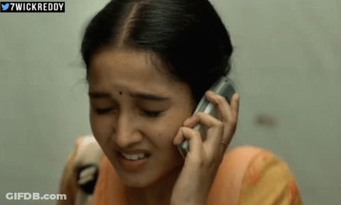 Woman Crying Talking On Phone 7Wickreddy GIF