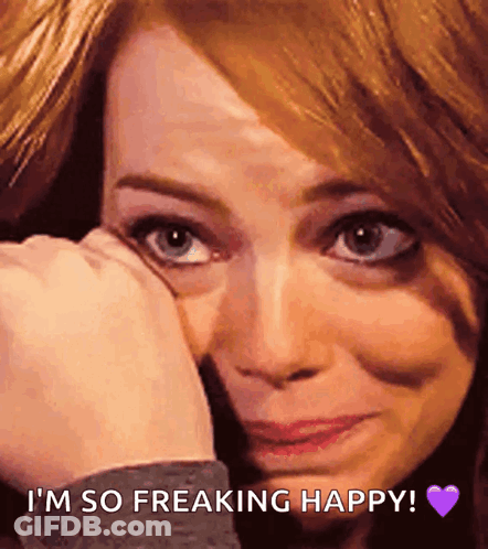 Woman Crying With Im So Freaking Happy GIF