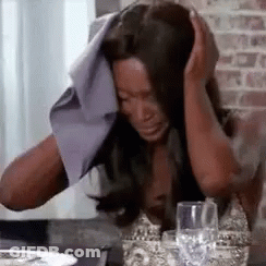 Woman Crying With Towel On Head GIF