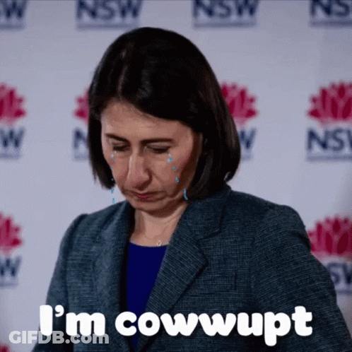 Woman Crying With Words I'm Cowwupt GIF