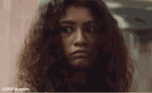Woman Curly Hair Funny Face GIF
