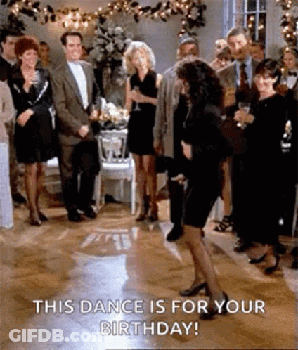Woman Dancing At Birthday Party GIF