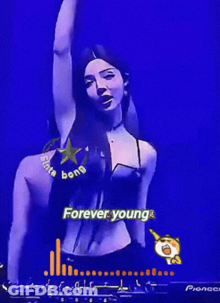 Woman Dancing Forever Young Purple Background GIF