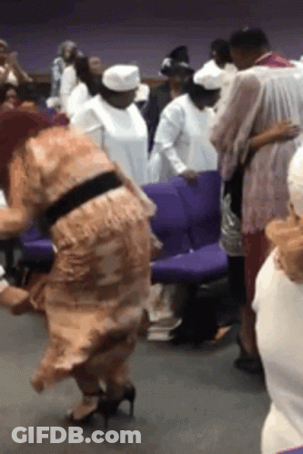 Woman Dancing In Church Crowd GIF