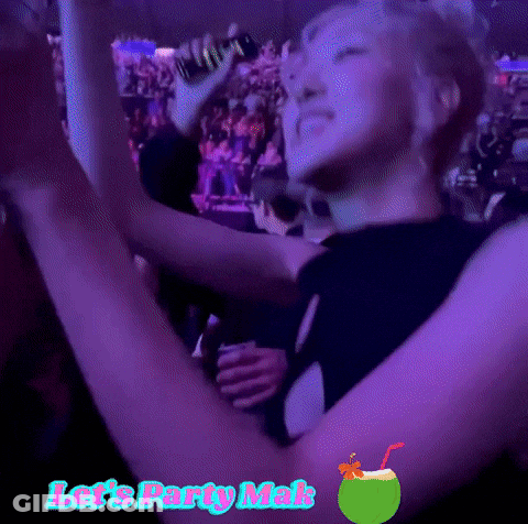 Woman Dancing In Crowd Let's Party Mak GIF