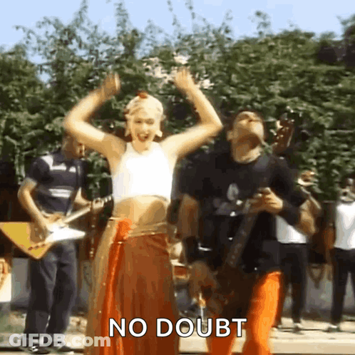 Woman Dancing In Front Of Band No Doubt GIF