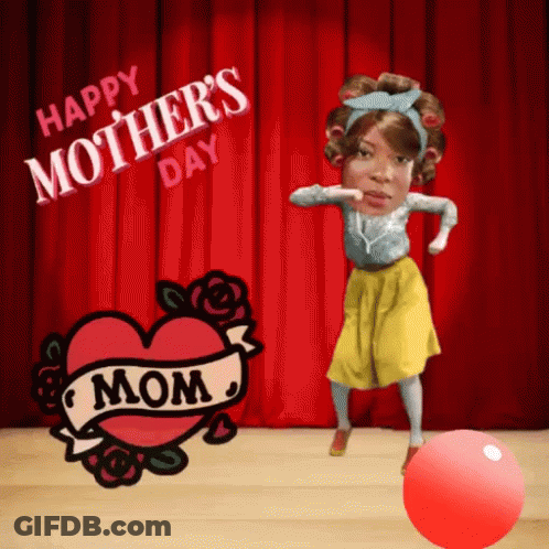 Woman Dancing In Front Of Happy Mother's Day GIF