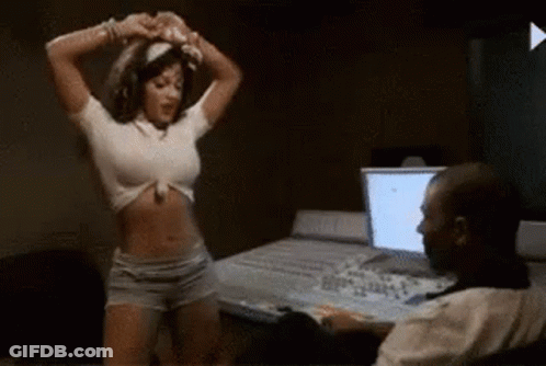 Woman Dancing In Front Of Man GIF